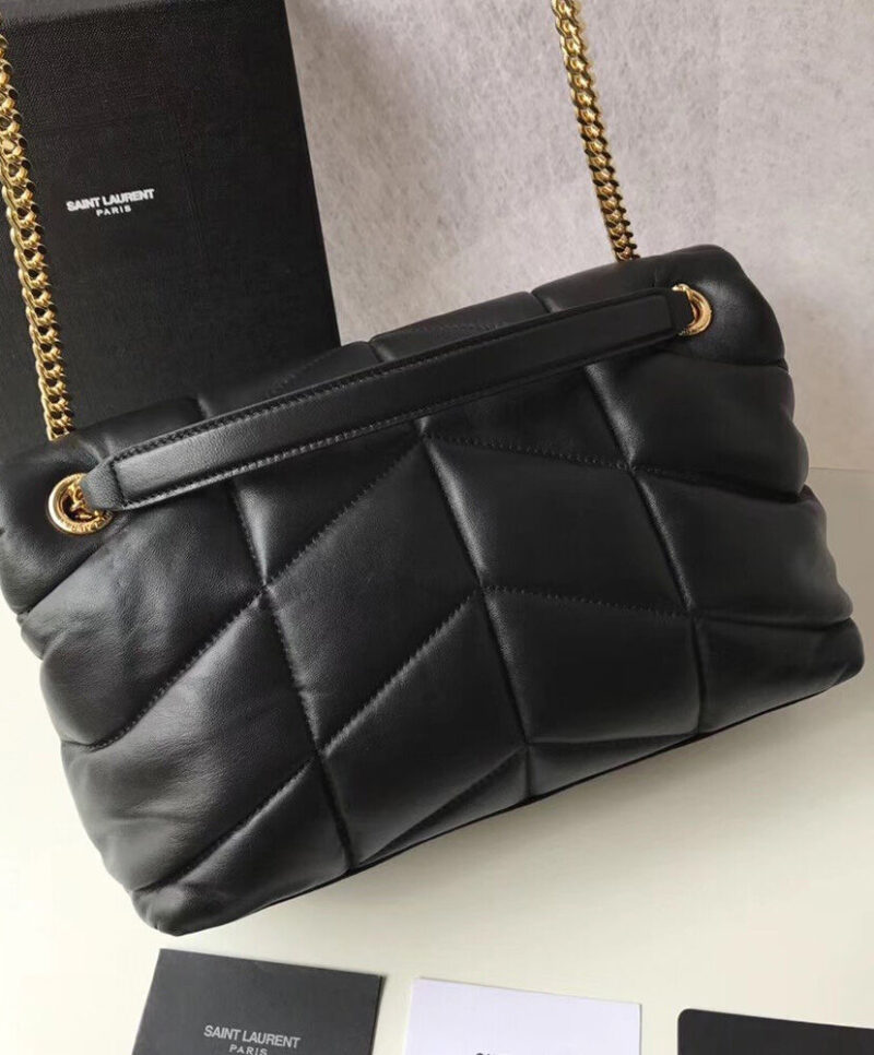 Saint Laurent Loulou Puffer Small Bag In Quilted Lambskin Black